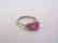 Womens Vintage Estate Sterling Silver w/ Pink Stone - 5
