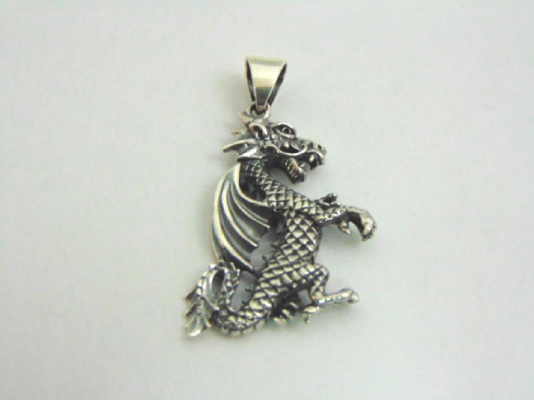 Sterling Silver Chinese Dragon Pendant (1 of 2)