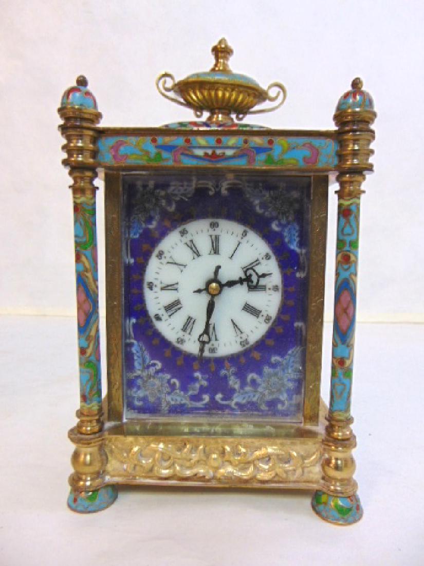 VINTAGE CHINESE CLOISONNE DUTCH ENAMEL CLOCK (1 of 6)