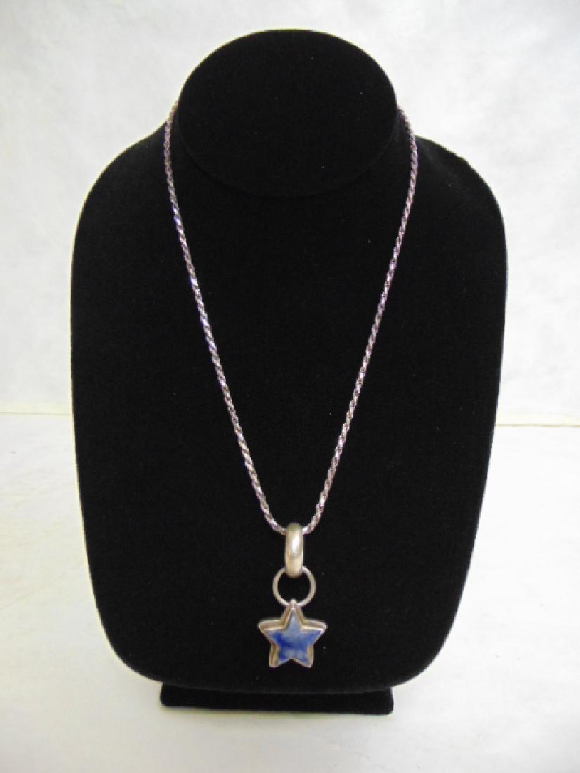 Sterling Silver .925 Italian Rope Necklace w/ Star Pend (1 of 4)