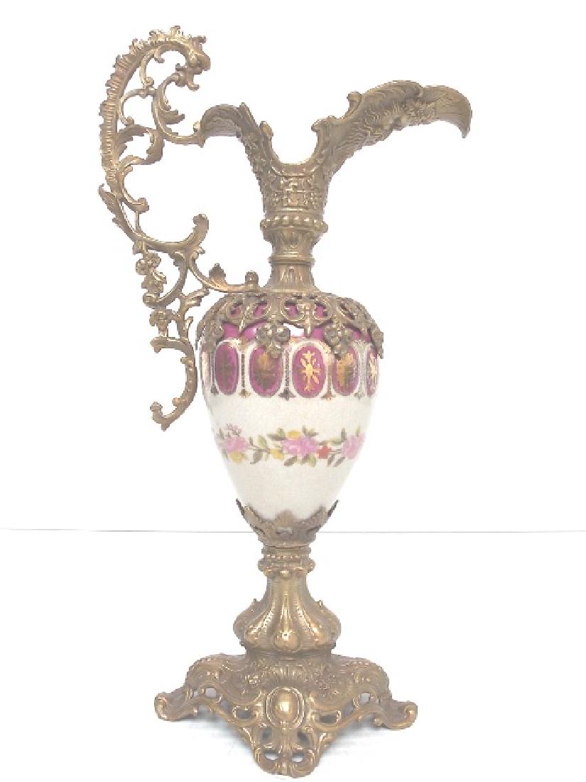 DECORATIVE VICTORIAN VENETIAN STYLE PORCELAIN VASE EWER (1 of 6)