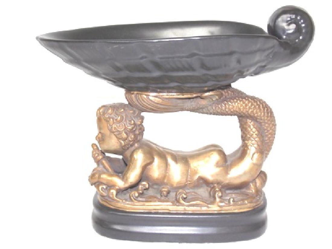 VICTORIAN STYLE BRONZE PORCELAIN MERMAID SOAP DISH (1 of 6)