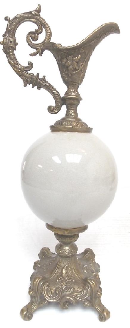 VICTORIAN STYLE BRONZE PORCELAIN CANDLESTICK HOLDER (1 of 7)