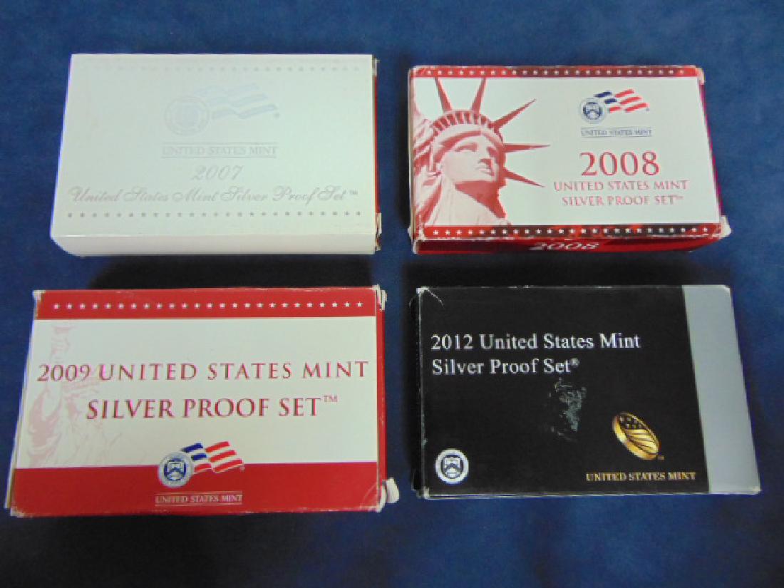 LOT OF 4 COLLECTIBLE U.S MINT SILVER PROOF SETS (1 of 1)