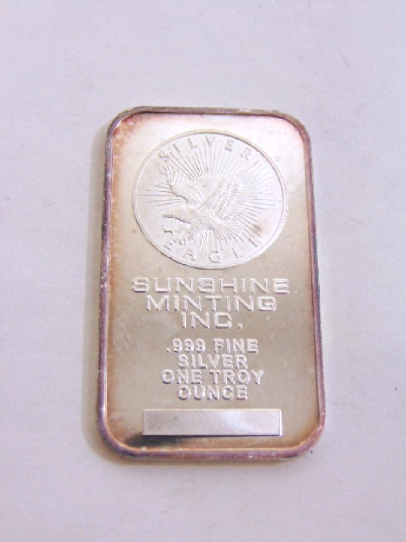 VINTAGE TROY OUNCE FINE SILVER EAGLE INGOT (1 of 2)