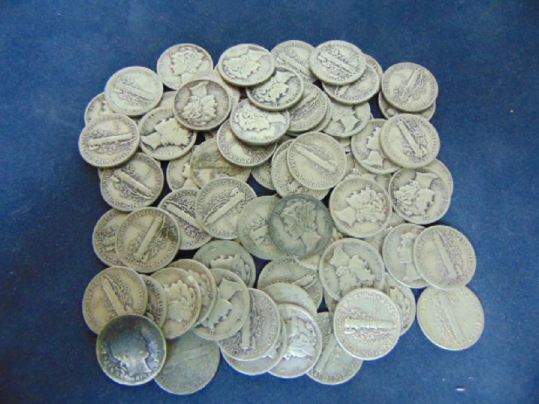 COLLECTORS LOT OF 65 CIRCULATED MERCURY SILVER DIMES (1 of 1)