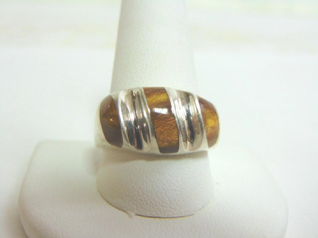 Mens Vintage Estate Sterling Silver Ring w/ Cats Eye (1 of 5)