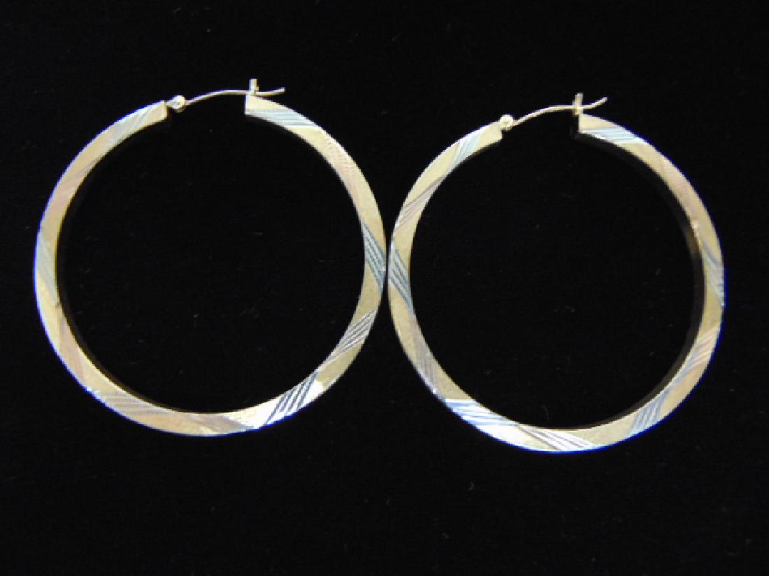 Pr Vintage Sterling Silver Gold Plated Earrings (1 of 1)