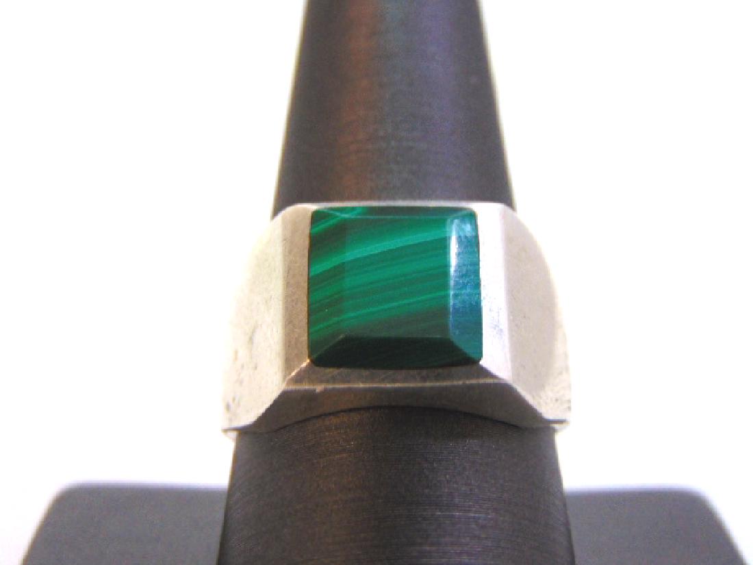 Mens Sterling Silver Ring w/ Malachite (1 of 5)