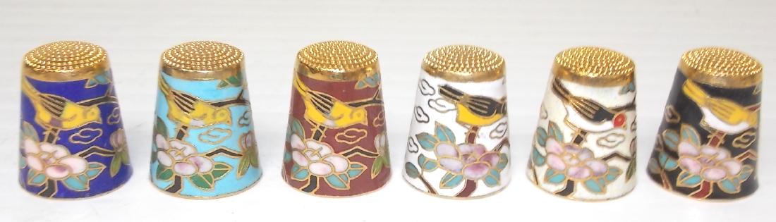 SET OF 6 CHINESE CLOISONNE THIMBLES (1 of 7)