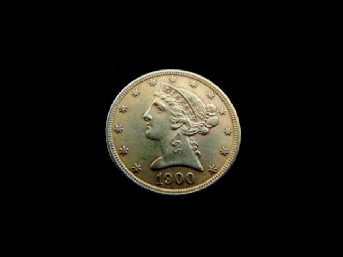 ESTATE FIND 1900 $5 LIBERTY HALF EAGLE GOLD COIN (1 of 2)