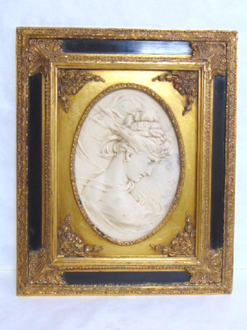 INCREDIBLE VICTORIAN MARBLE PLAQUE OF WOMAN (1 of 4)