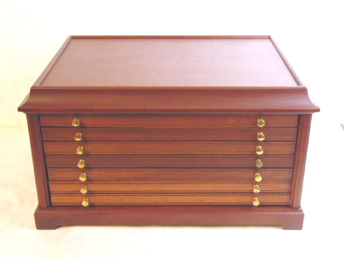 MAHOGANY COIN CASE CHEST FOR 100 SILVER DOLLARS (1 of 9)