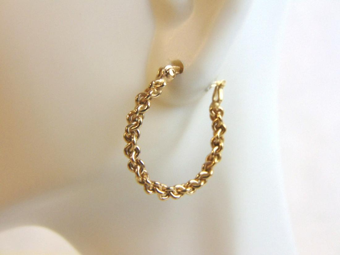 Pr Vintage Estate Sterling Silver Gold Tone Earrings (1 of 3)