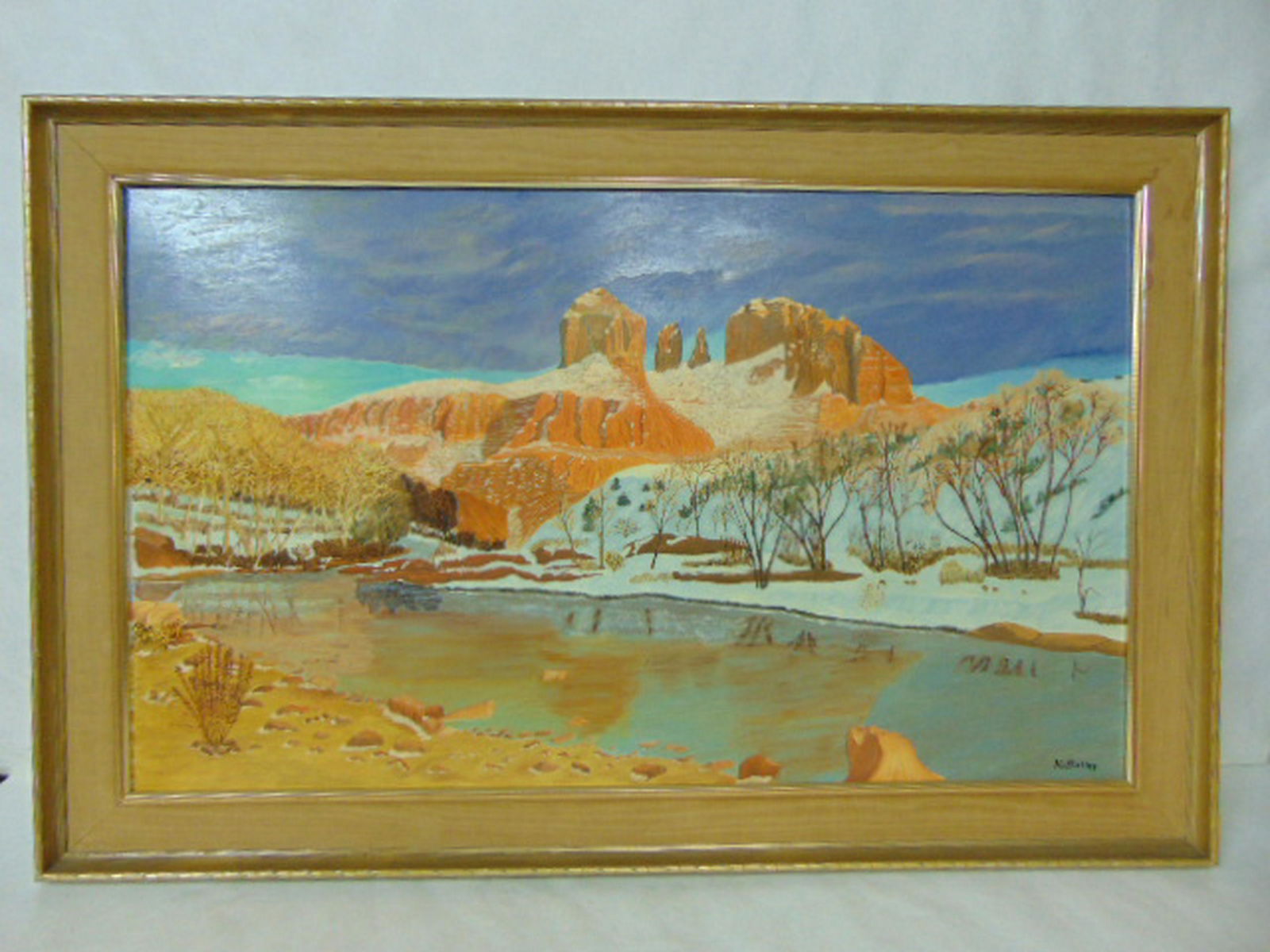 VINTAGE WESTERN LANDSCAPE RED ROCK SEDONA PAINTING (1 of 6)