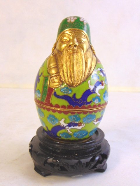Collectible Chinese Cloisonne Immortal Jar (1 of 5)