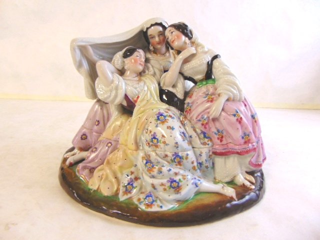 ANTIQUE FRENCH PORCELAIN INKWELL JACOB PETIT ? (1 of 8)