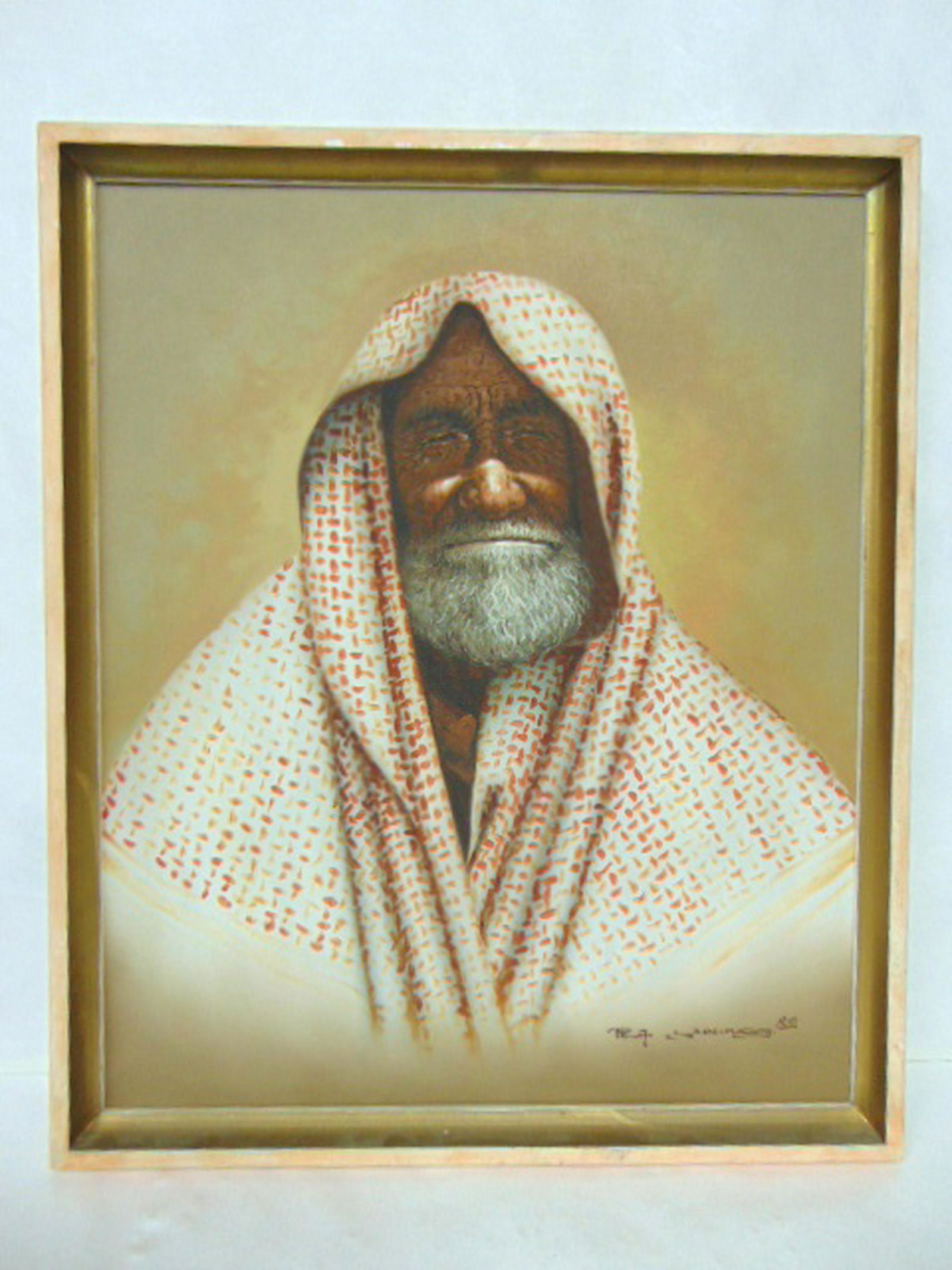 VINTAGE OIL ON CANVAS PAINTING OF MIDDLE EASTERN MAN (1 of 4)