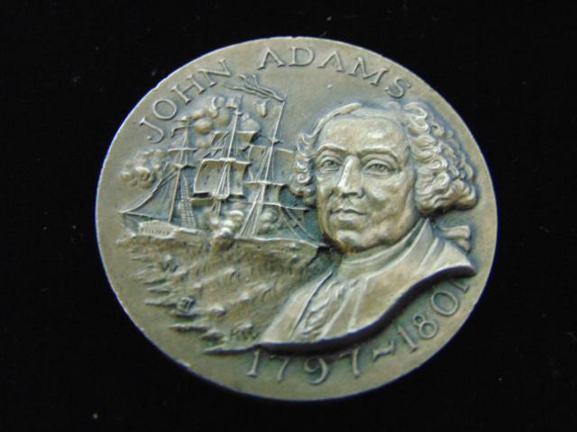 COLLECTIBLE JOHN ADAMS STERLING SILVER COIN MEDAL (1 of 3)