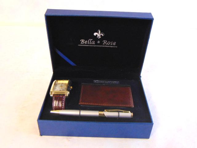 New Never Used Mens Bella Rose Watch Gift Set (1 of 3)