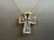 Womens 14k Gold Necklace w/ Diamond Cross Pendant - 2