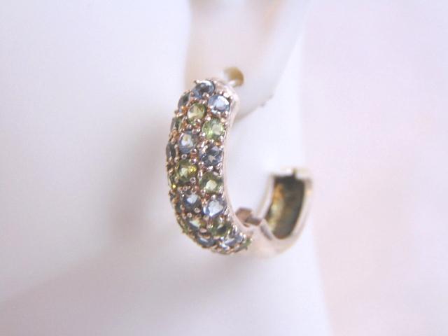 Pr Womens Vintage Sterling Silver Rhinestone Earrings (1 of 4)