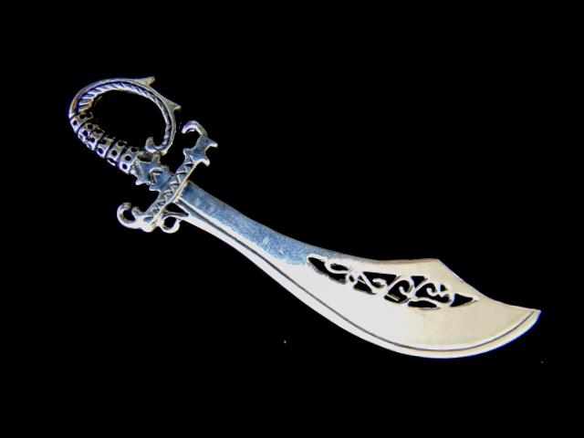 Womens Vintage Sterling Silver Persian Sword Brooch (1 of 2)