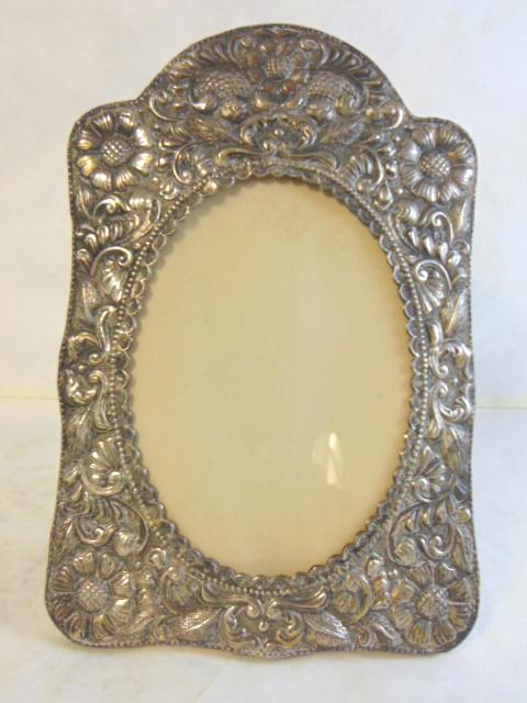 Decorative Antique Sterling Silver Repousse Frame (1 of 7)