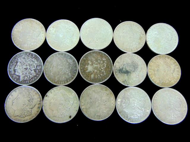 LOT OF (15) 1921 MORGAN SILVER DOLLAR COIN ESTATE FIND (1 of 2)