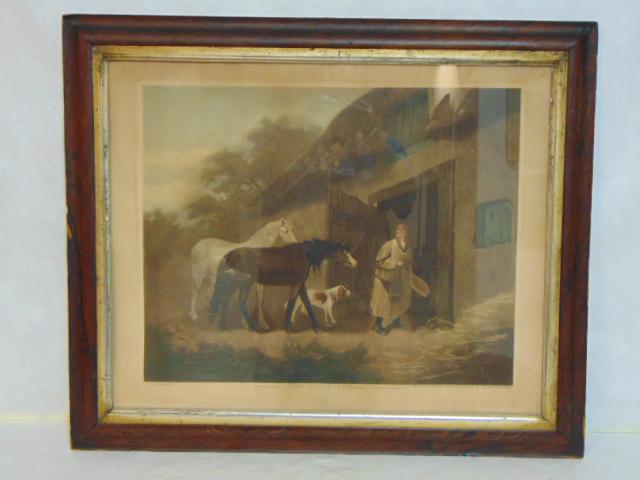 ANTIQUE MEZZOTINT ENGRAVING HORSE FEEDER LONDON (1 of 7)