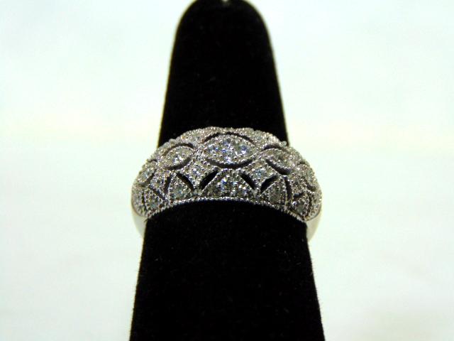 Womens Sterling Silver .925 Filigree Ring w/ CZ Stones (1 of 5)