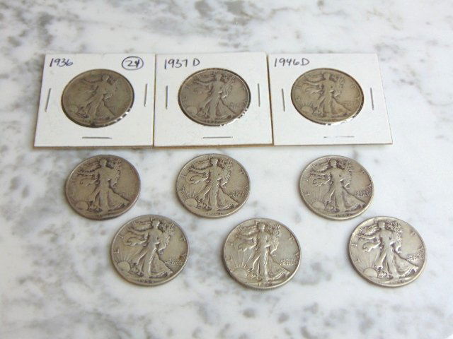 ESTATE FIND LOT OF 9 SILVER LIBERTY HALF DOLLARS (1 of 6)