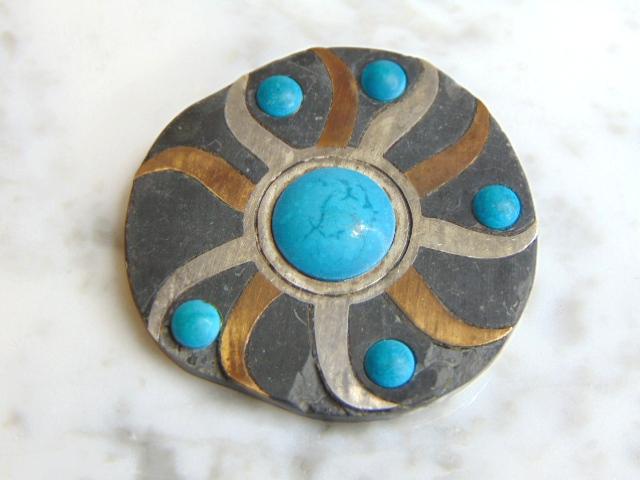 VINTAGE ESTATE STERLING SILVER TAXCO BROOCH PENDANT (1 of 3)