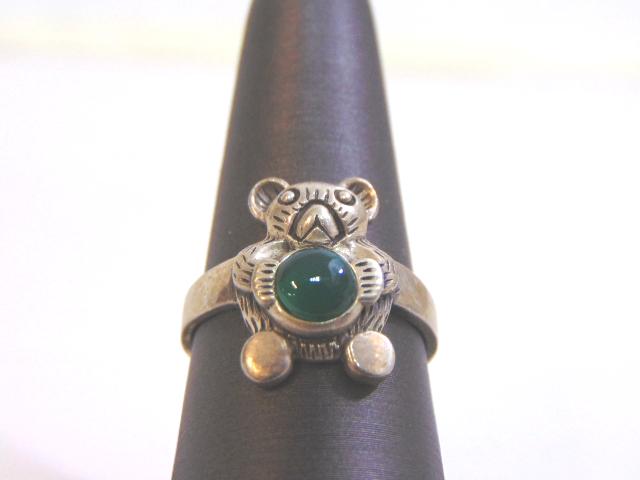 Womens Vintage Estate Sterling Silver Teddy Bear Ring (1 of 5)