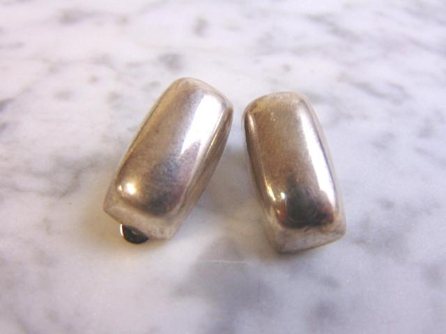 Pr Womens Vintage Sterling Silver Modernist Earrings (1 of 3)