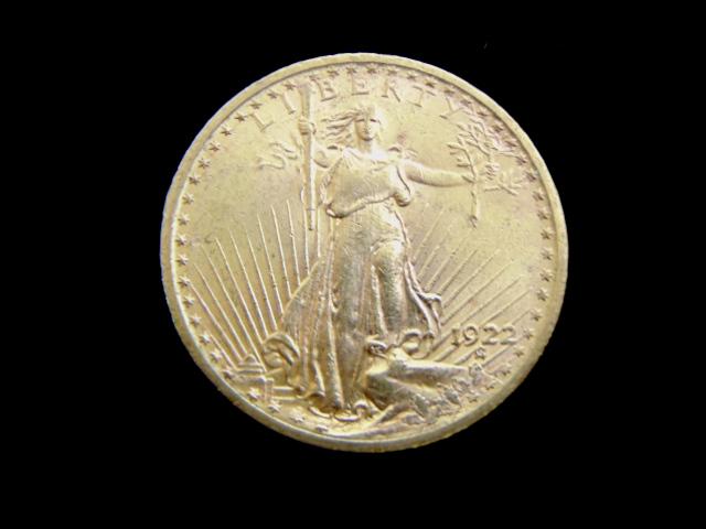 Antique Estate Find 1922 U.S. $20 Gold St. Gaudens Coin (1 of 2)