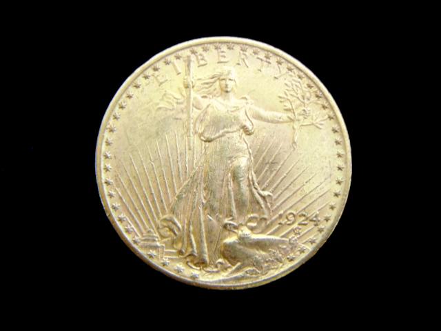 Antique Estate Find 1924 U.S. $20 Gold St. Gaudens Coin (1 of 2)