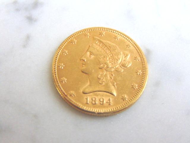 Antique Estate Find 1894 U.S. $10 Gold Liberty Coin (1 of 2)