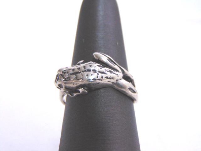Womens Vintage Estate Sterling Silver Frog Ring (1 of 4)