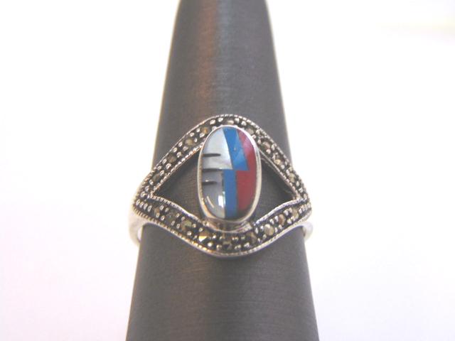 Sterling Silver Southwestern, Native American Zuni Ring (1 of 4)