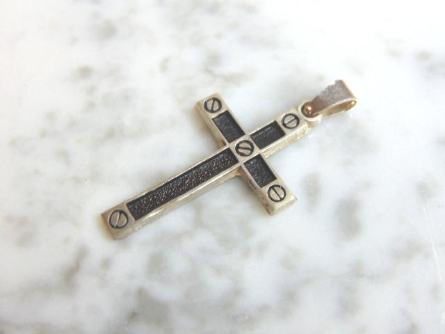 Vintage Estate Sterling Silver Religious Cross Crucifix (1 of 2)
