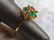 Womens 14K Gold Ring w/ Emerald & Rhodolite Stones - 2