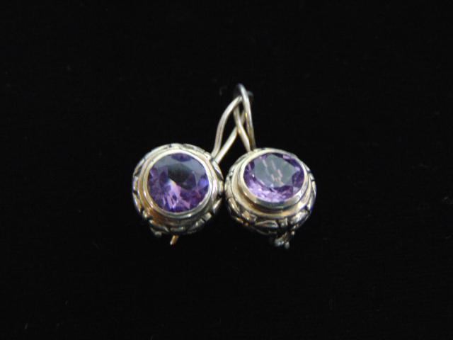 Vintage Sterling Silver Dangle Earrings w/ Amethyst (1 of 2)