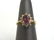 Womens Vintage 14k Yellow Gold Ring w/ Garnet & Diamond