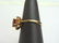 Womens Vintage 14k Yellow Gold Ring w/ Garnet & Diamond - 3