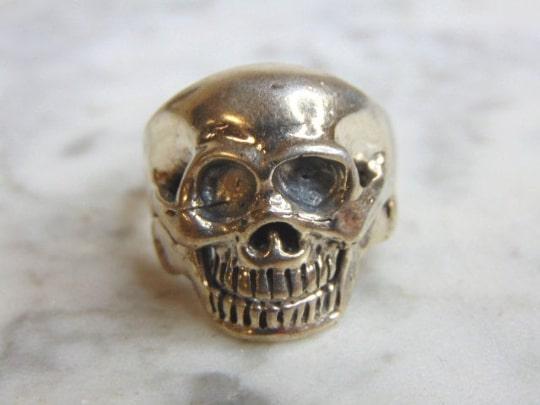 Mens Vintage Estate Sterling Silver Skull Ring (1 of 3)