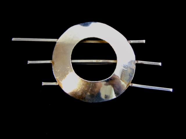 Women's Vintage Estate Sterling Silver Modernist Brooch (1 of 2)