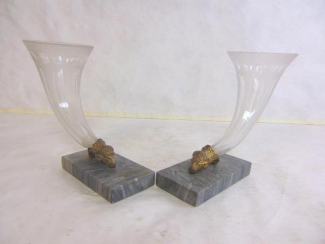 PR ANTIQUE FRENCH GILT BRONZE CORNUCOPIA VASES (1 of 6)