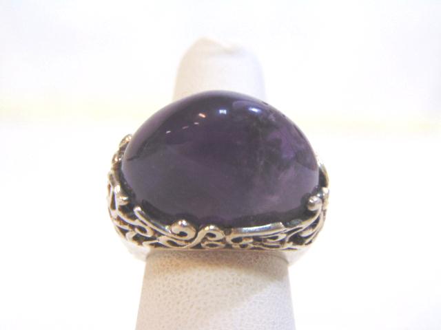 Womens Vintage Estate Sterling Silver Amethyst Ring (1 of 8)