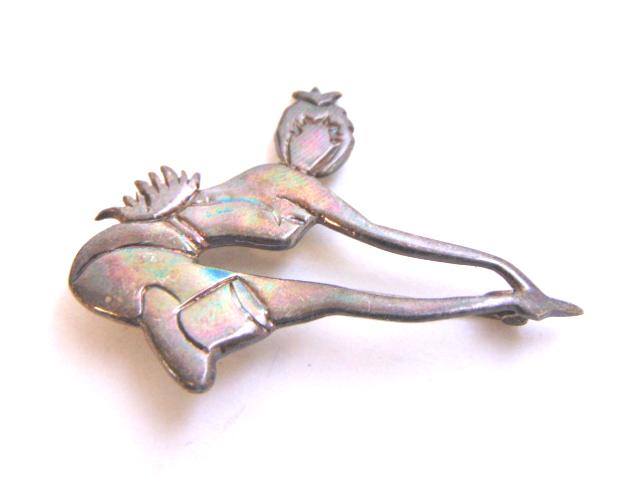 Womens Sterling Silver Dancing Ballerina Brooch (1 of 2)